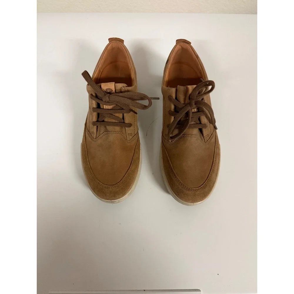 ECCO Soft 7 Mens Cognac Brown Leather Suede Low Top Sneakers 42 US 8